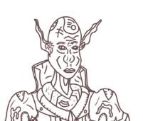 Vampire Line Art Head